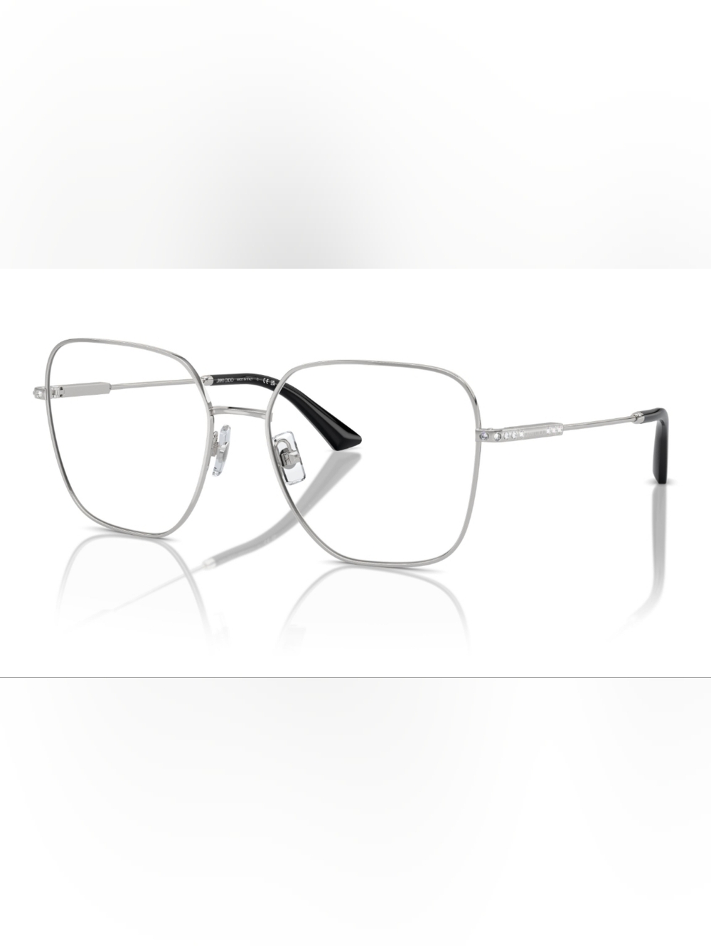 New JIMMY CHOO JC2001B Eyeglasses Frames Square Geometric Silver 55-17-140 mm